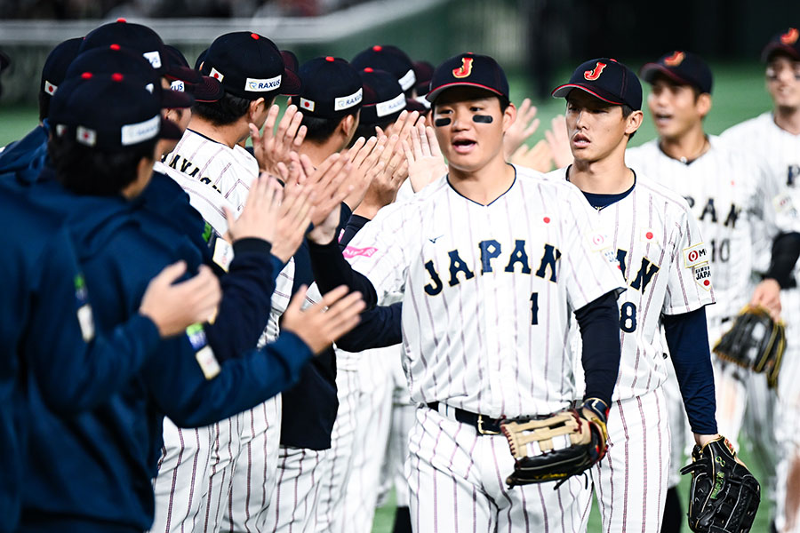 決勝進出を決めた侍ジャパン【写真：中戸川知世】