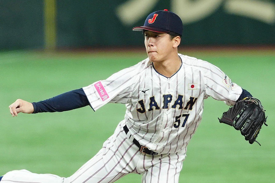 台湾戦に登板した侍ジャパン・北山亘基【写真：小林靖】