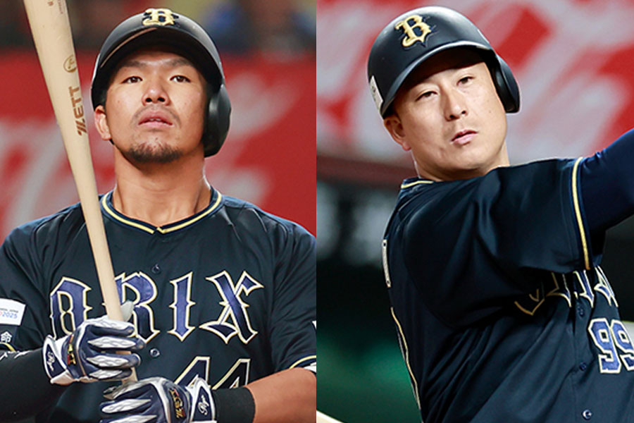 オリックス・頓宮裕真（左）と杉本裕太郎【写真：小池義弘】