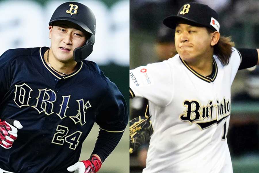 オリックス・紅林弘太郎（左）と宮城大弥【写真：荒川祐史、北野正樹】