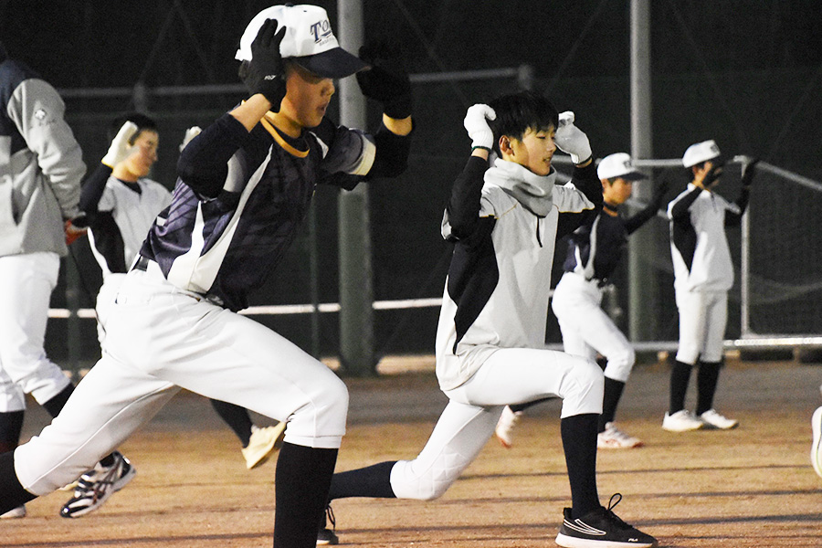 岩手・東朋中軟式野球部の練習の様子【写真：川浪康太郎】