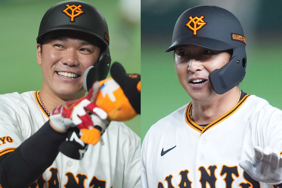 巨人・坂本勇人（左）と長野久義【写真：矢口亨】