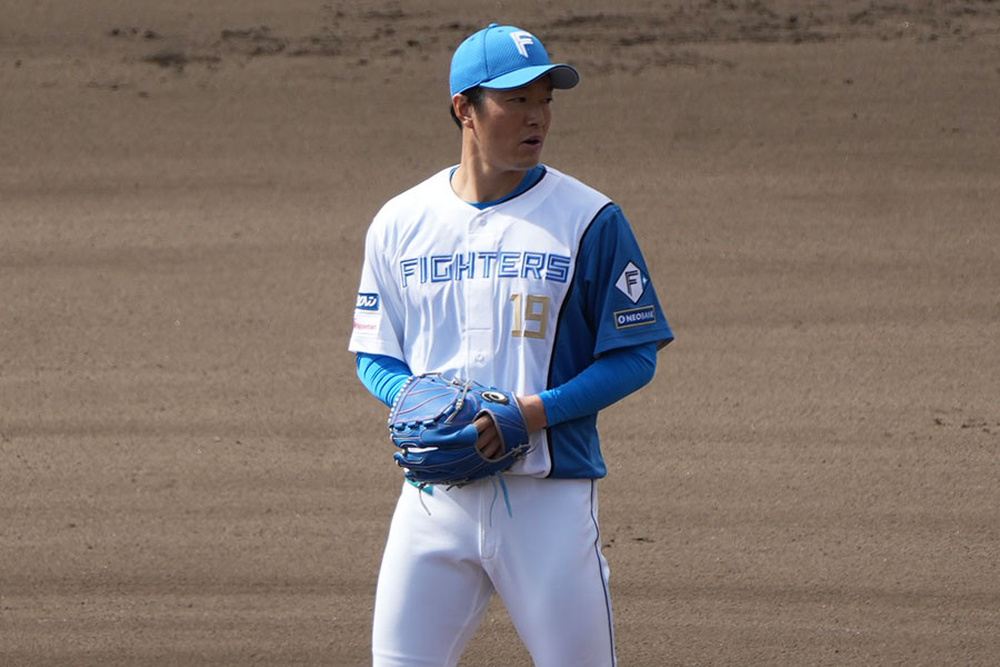 紅白戦に登板した日本ハム・玉井大翔【写真：町田利衣】