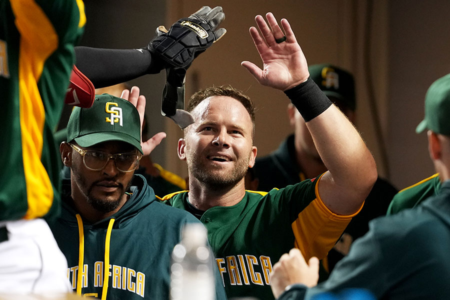 ニカラグア戦で得点し、喜ぶ南アフリカ代表ナイン【写真：Getty Images】