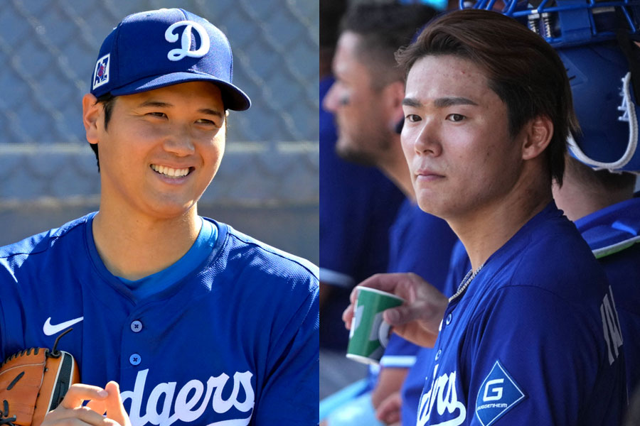 ドジャース・大谷翔平（左）と山本由伸【写真：ロイター】