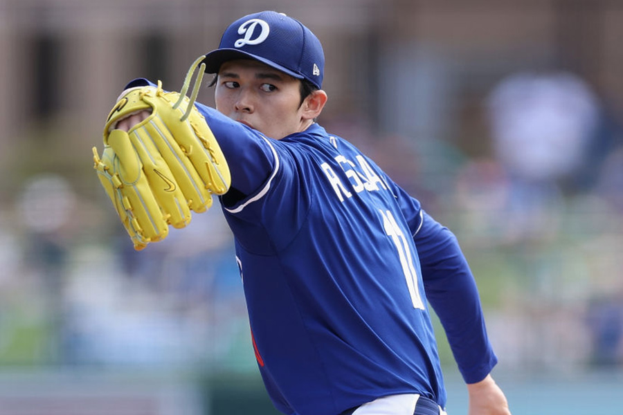 ガーディアンズ戦に先発したドジャース・佐々木朗希【写真：Getty Images】