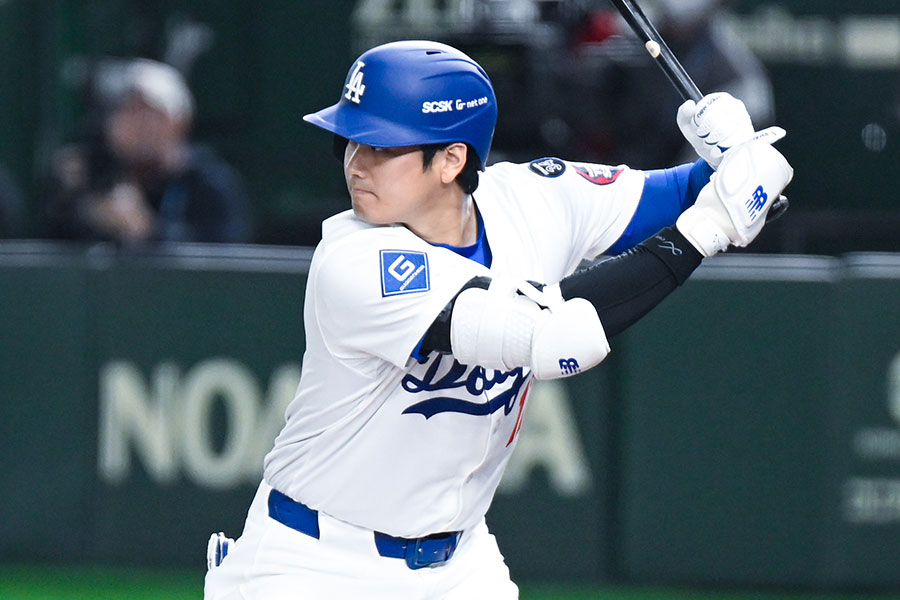 巨人戦に出場したドジャース・大谷翔平【写真：THE ANSWER／中戸川知世】