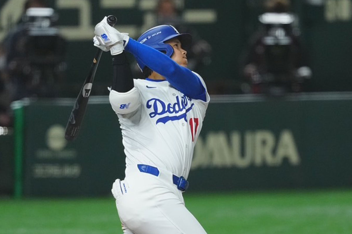 巨人戦で本塁打を放ったドジャース・大谷翔平【写真：荒川祐史】