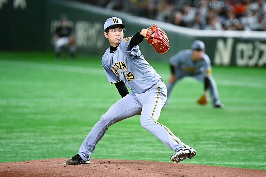 ドジャース戦に登板した阪神・才木浩人【写真：荒川祐史】