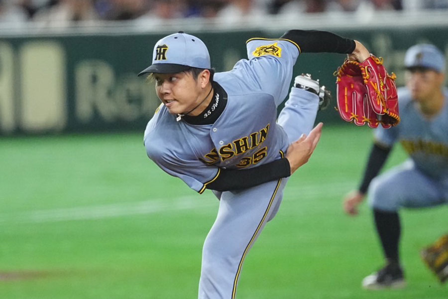 ドジャース戦に登板した阪神・才木浩人【写真：荒川祐史】