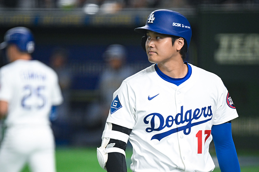 阪神戦に出場したドジャース・大谷翔平【写真：THE ANSWER／中戸川知世】