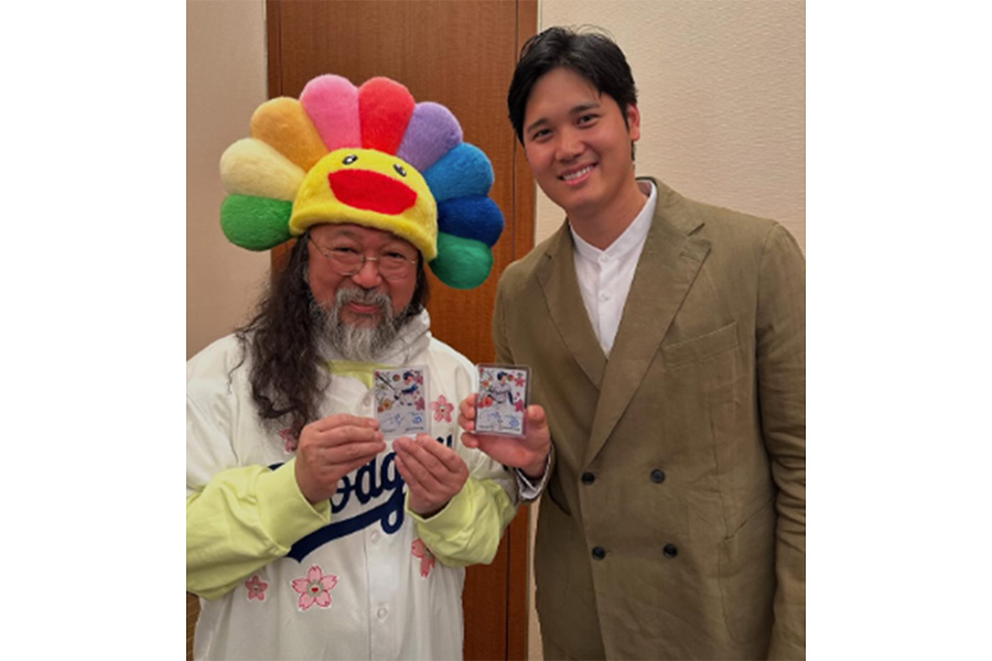 ドジャース・大谷翔平と村上隆氏（写真は投稿をスクリーンショット）