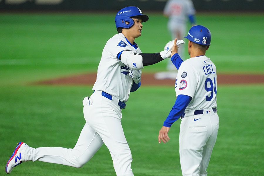 本塁打を放ったドジャース・大谷翔平【写真：荒川祐史】