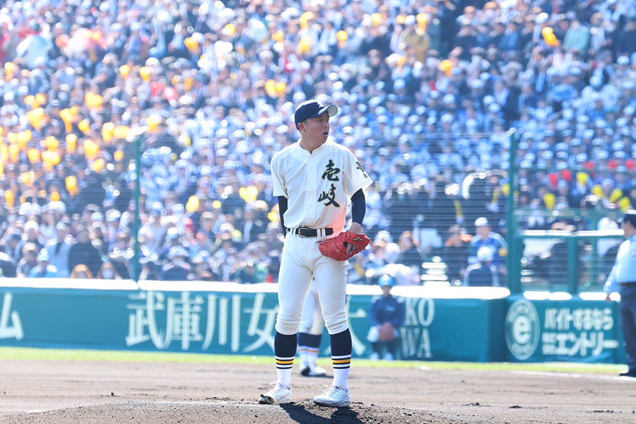 東洋大姫路戦に登板した壱岐・浦上脩吾【写真：加治屋友輝】