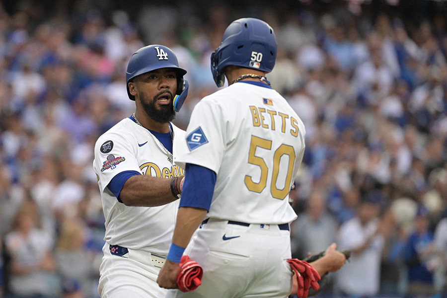 タイガース戦に出場したドジャースのテオスカー・ヘルナンデス【写真：ロイター】