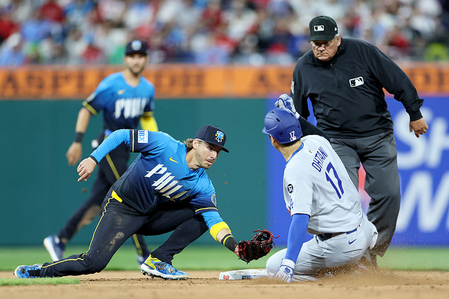 盗塁失敗したドジャース・大谷翔平【写真：Getty Images】