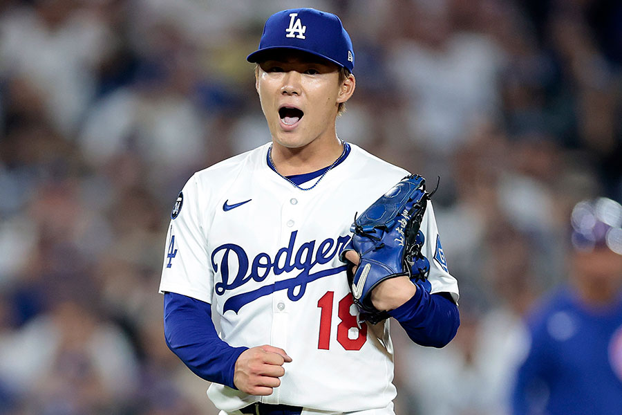カブス戦で2勝目をあげたドジャース・山本由伸【写真：ロイター】