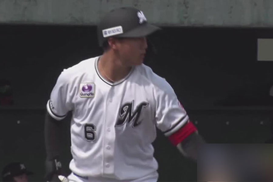 ヤクルト2軍戦に出場したロッテ・西川史礁【画像：パーソル パ・リーグTV】