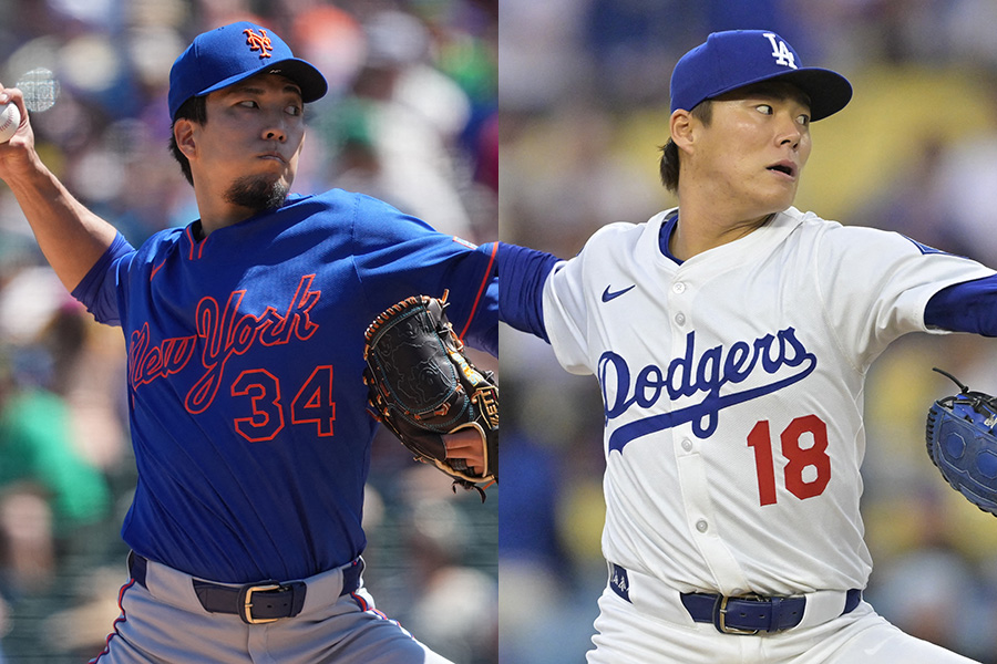 メッツ・千賀滉大(左)とドジャース・山本由伸【写真:ロイター】