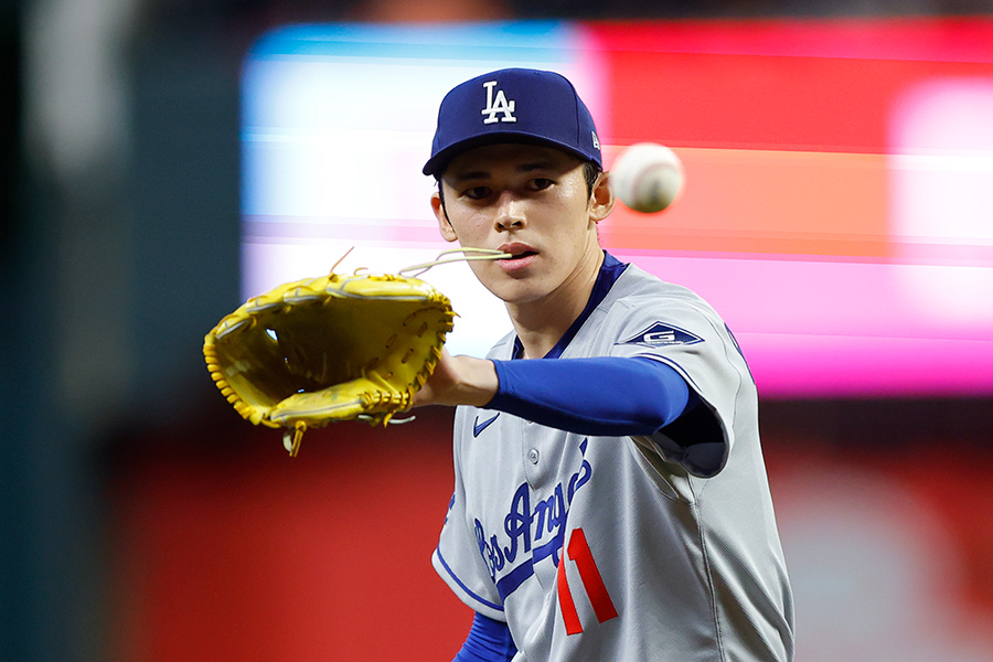 ブレーブス戦に先発したドジャース・佐々木朗希【写真：Getty Images】