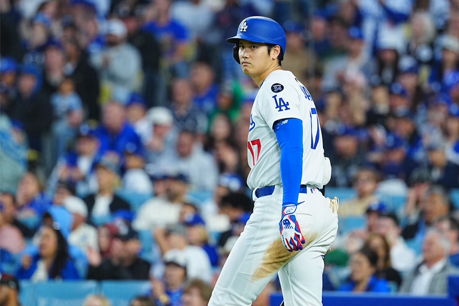 アスレチックス戦に出場したドジャース・大谷翔平【写真：荒川祐史】