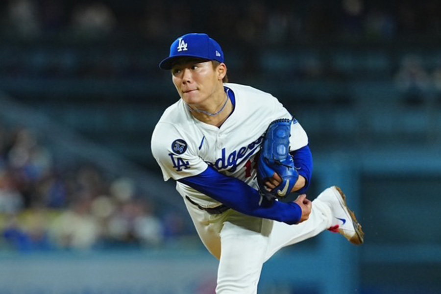 アスレチックス戦に先発したドジャース・山本由伸【写真：荒川祐史】