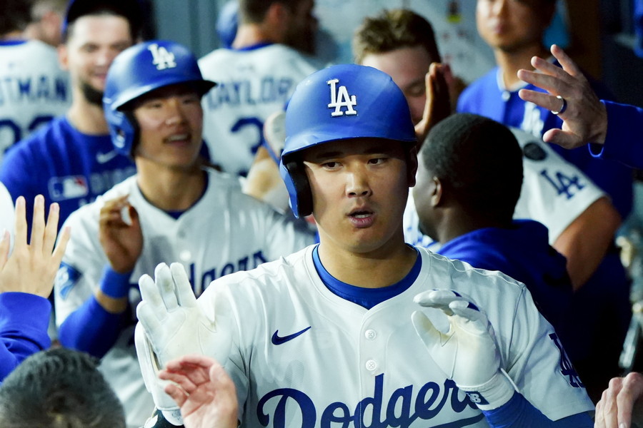 アスレチックス戦に出場したドジャース・大谷翔平【写真：荒川祐史】