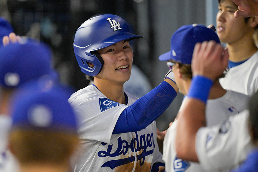 アスレチックス戦に出場しドジャースのキム・ヘソン【写真：ロイター】