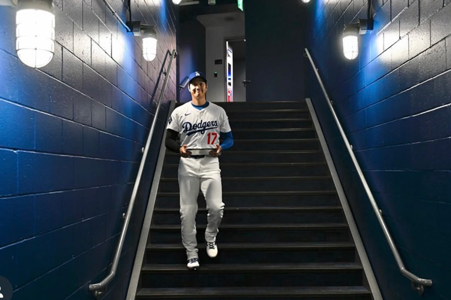 球団カメラマンが公開したドジャース・大谷翔平（写真はスクリーンショット）