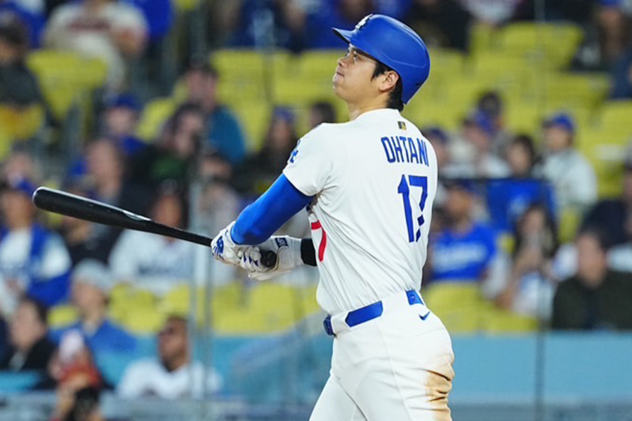 16号ソロを放ったドジャース・大谷翔平【写真：荒川祐史】