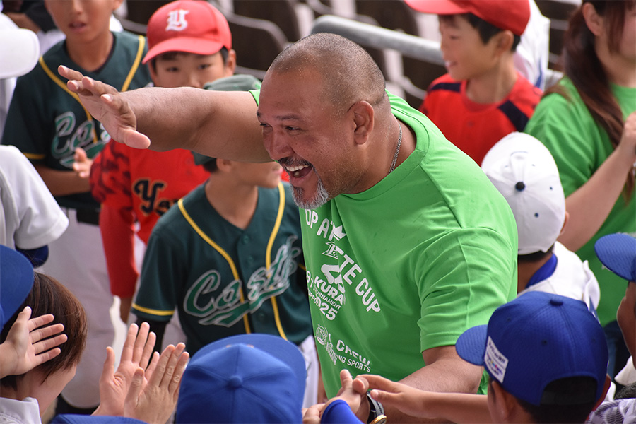 「くら寿司トーナメント」開会式に参加したラミレス氏【写真：編集部】