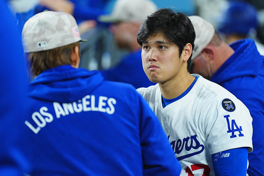 エンゼルス戦に出場したドジャース・大谷翔平【写真：荒川祐史】