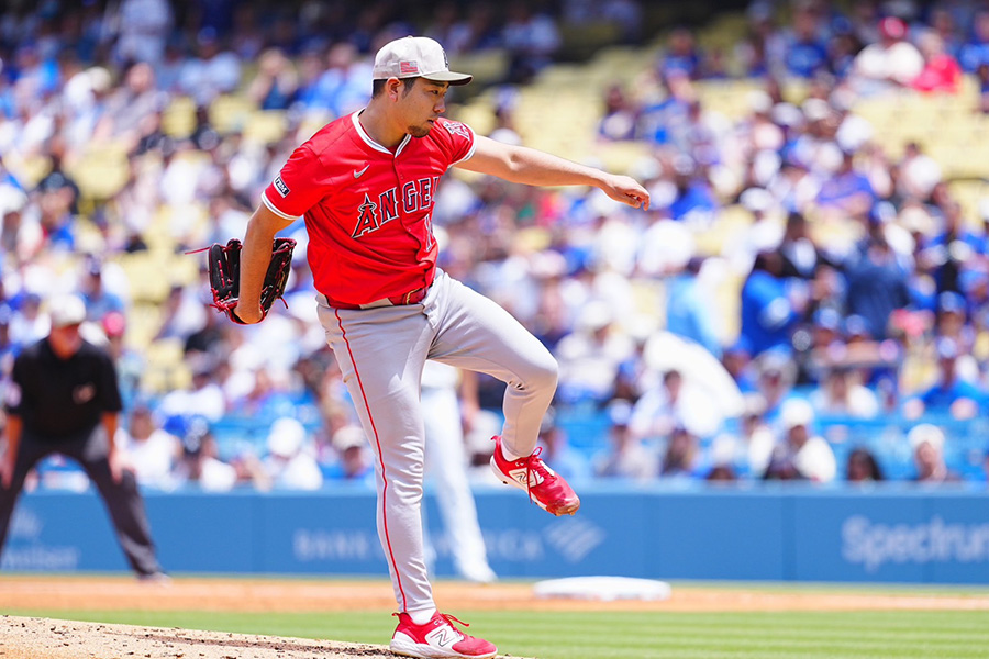 ドジャース戦に先発したエンゼルス・菊池雄星【写真：荒川祐史】