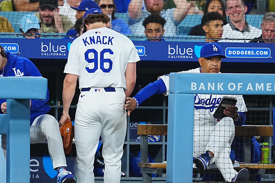 Dバックス戦に登板したドジャースのランドン・ナック【写真：荒川祐史】