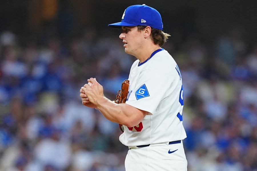 Dバックス戦に登板したドジャースのランドン・ナック【写真：荒川祐史】