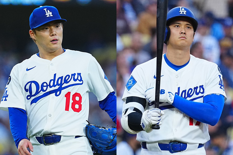 ドジャース・大谷翔平（右）と山本由伸【写真：荒川祐史】
