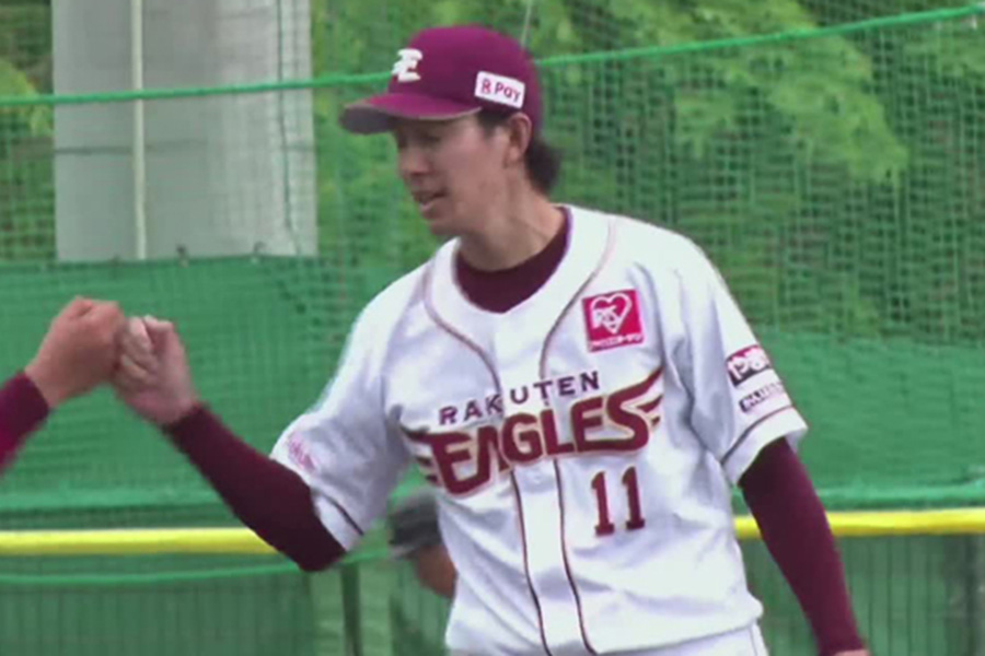 巨人戦に先発した楽天・岸孝之【画像：パーソル パ・リーグTV】