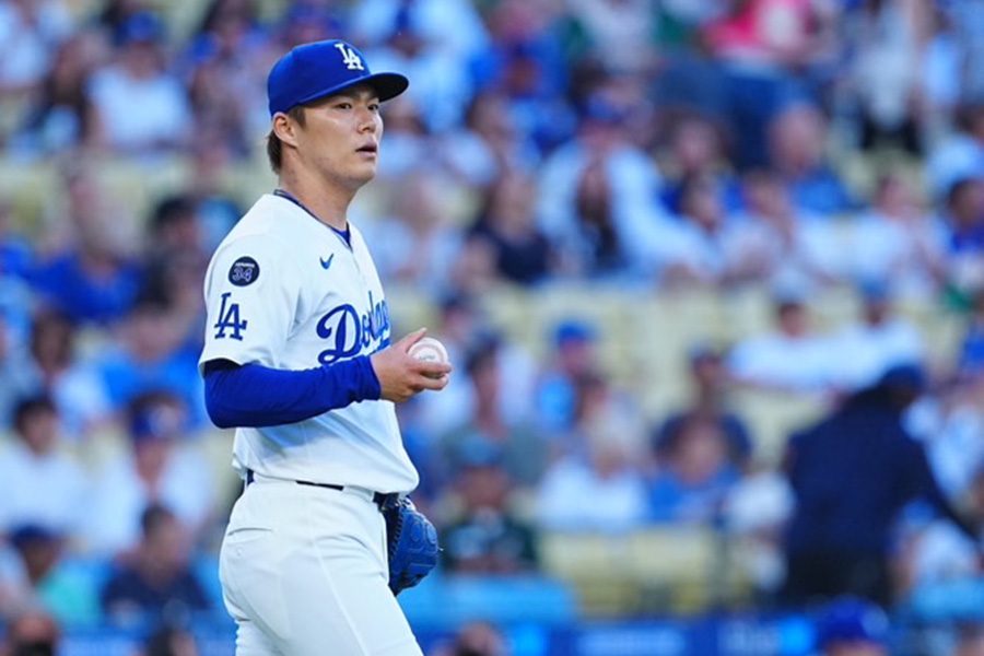 ダイヤモンドバックス戦に登板したドジャース・山本由伸【写真：荒川祐史】