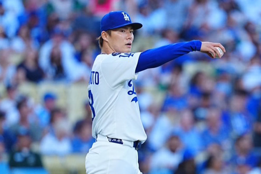 Dバックス戦で好投したドジャース・山本由伸【写真：荒川祐史】