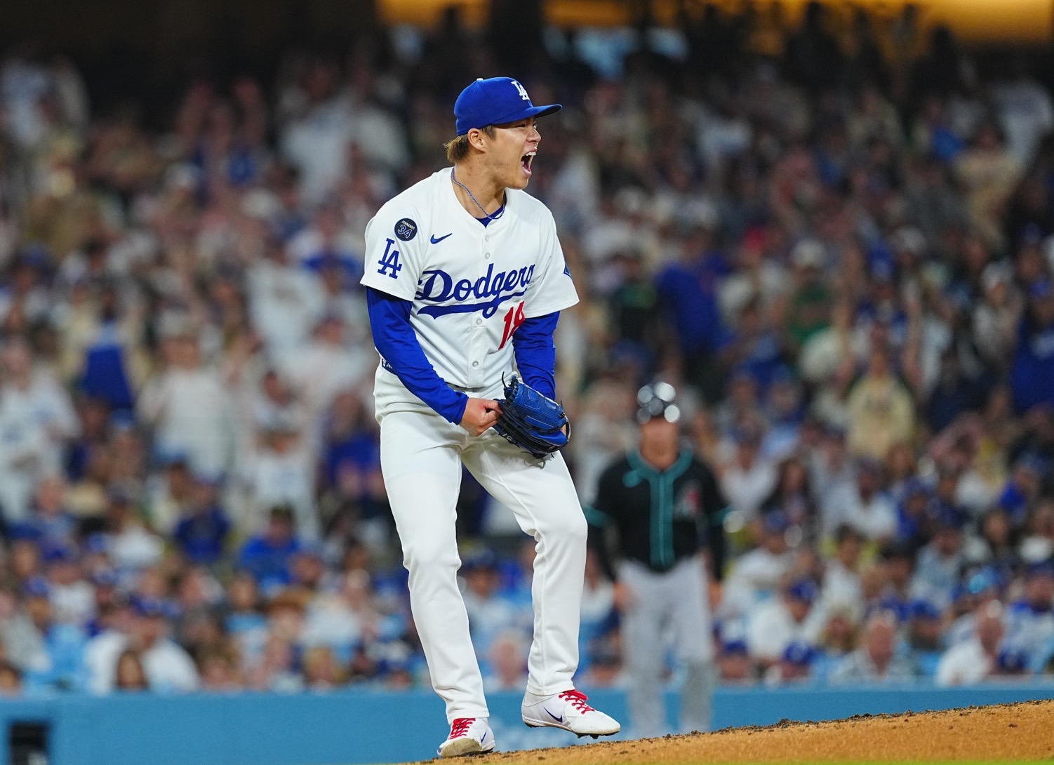 Dバックス戦で好投したドジャース・山本由伸【写真：荒川祐史】