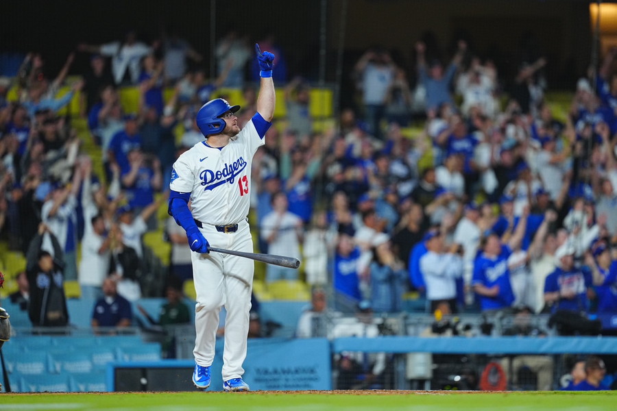 サヨナラ打を放ったドジャースのマックス・マンシー【写真：荒川祐史】