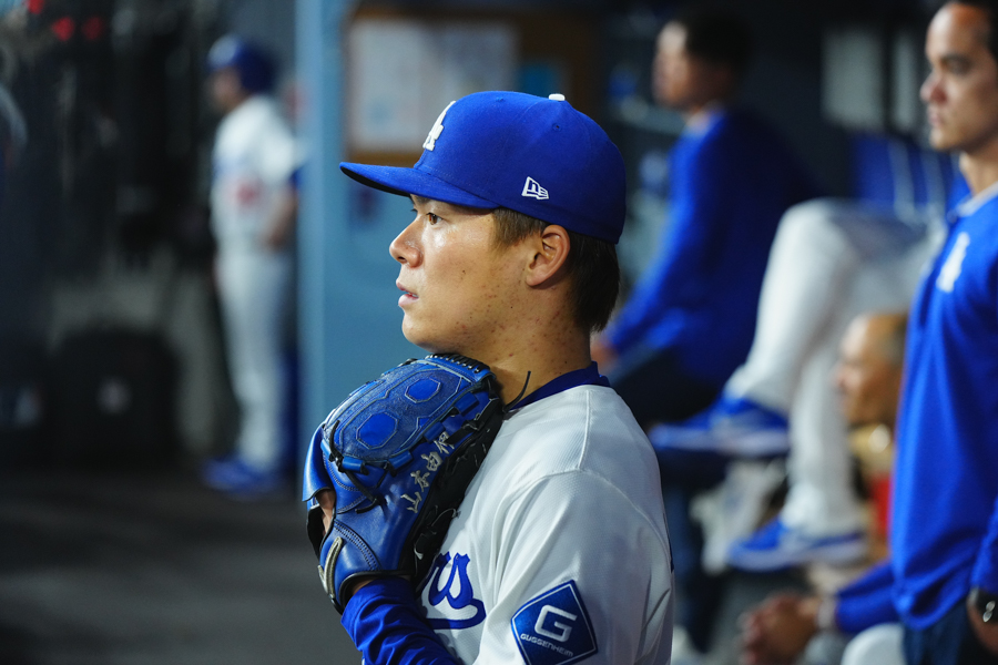 Dバックス戦に登板したドジャース・山本由伸【写真：荒川祐史】