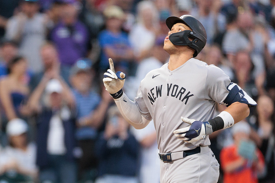 ロッキーズ戦で本塁打を放ったヤンキースのアーロン・ジャッジ【写真：Getty Images】