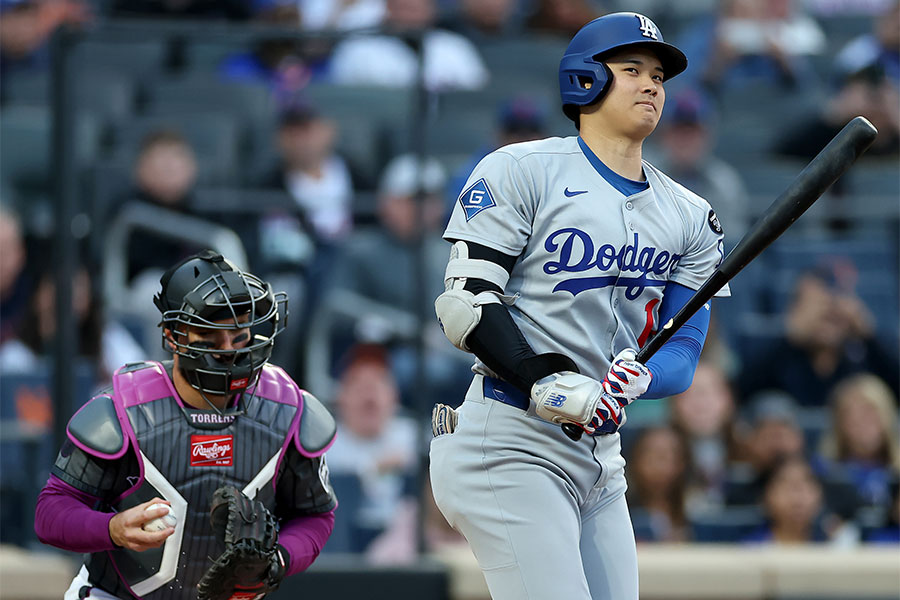 メッツ戦で空振り三振に終わったドジャース・大谷翔平【写真：Getty Images】