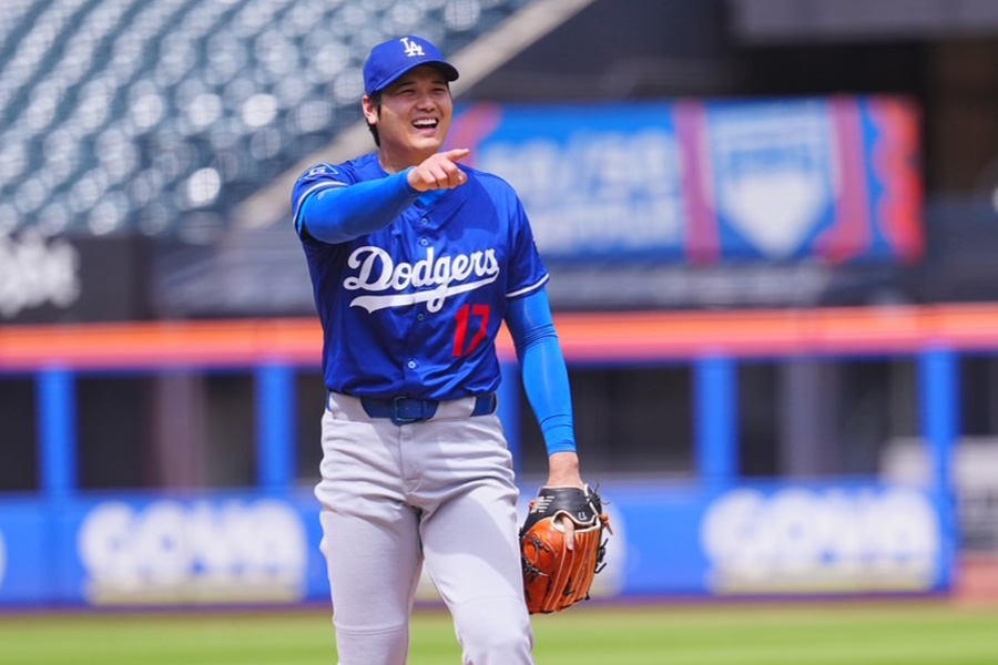 ライブBPで登板したドジャース・大谷翔平【写真:荒川祐史】