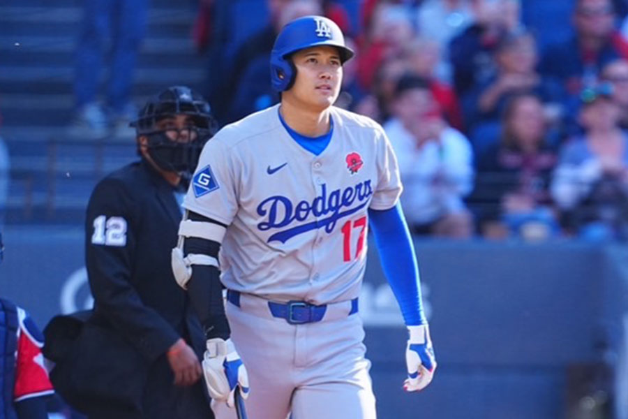 19号先頭打者本塁打を放ったドジャース・大谷翔平【写真：荒川祐史】