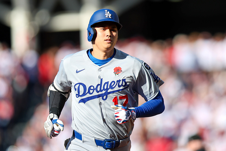 ガーディアンズ戦で本塁打を放ったドジャース・大谷翔平【写真：Getty Images】