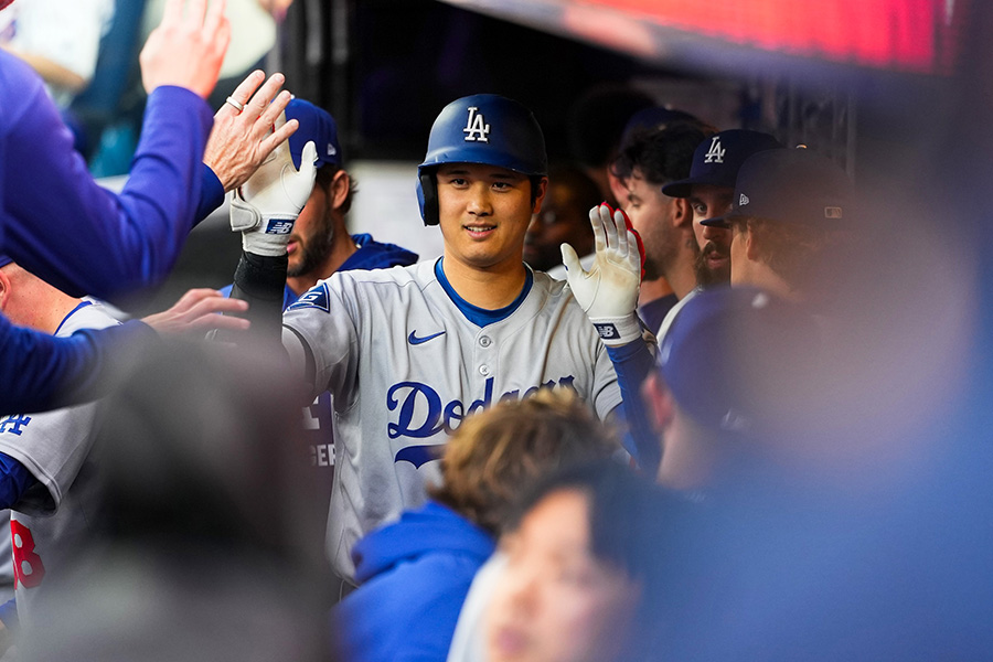 ガーディアンズ戦で本塁打を放ったドジャース・大谷翔平【写真:Getty Images】