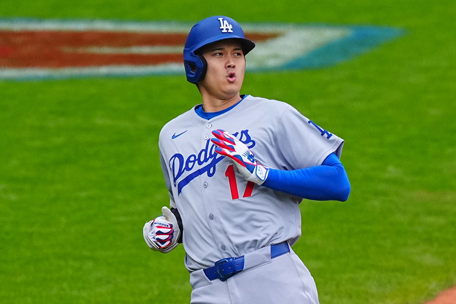 ガーディアンズ戦に出場したドジャース・大谷翔平【写真：荒川祐史】