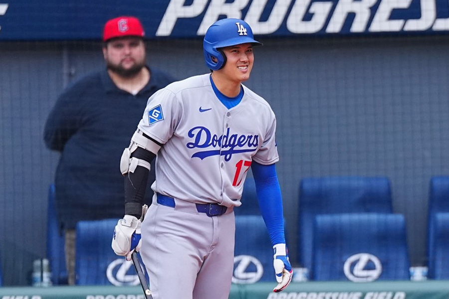 ガーディアンズ戦に出場したドジャース・大谷翔平【写真：荒川祐史】